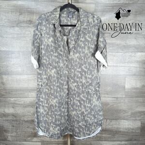 Chelsea & Theodore Short Sleeve Shirt Mini Dress Size L
